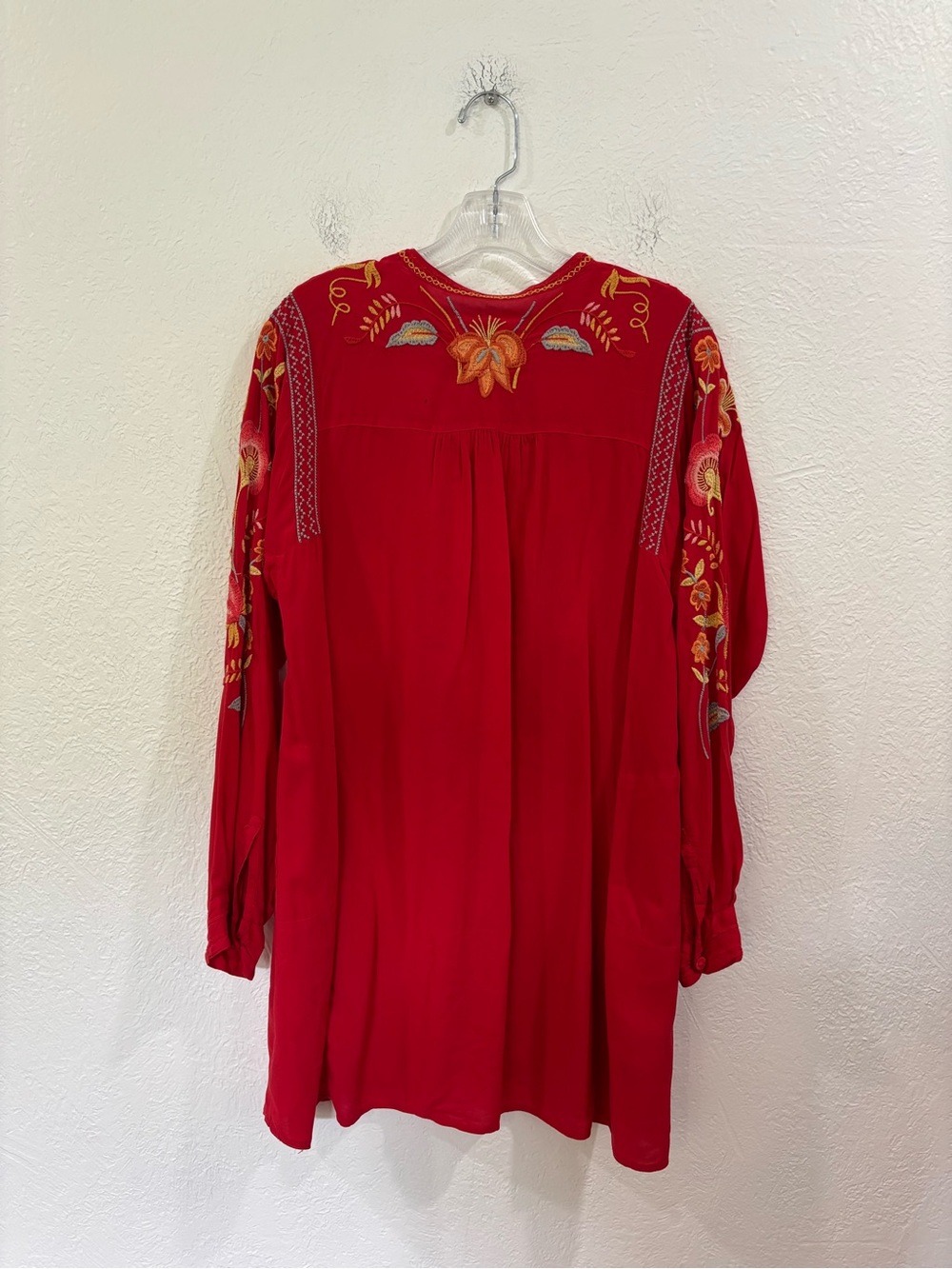 Johnny Was Red Embroidered Tunic Dress - Picture 9 of 13